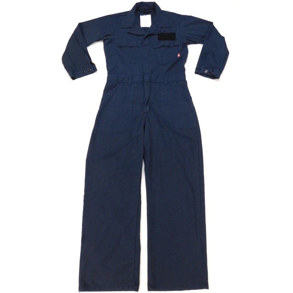 US Navy Flame Resistant FR Utility Coveralls Jumpsuit Navy Blue 48R Military XL